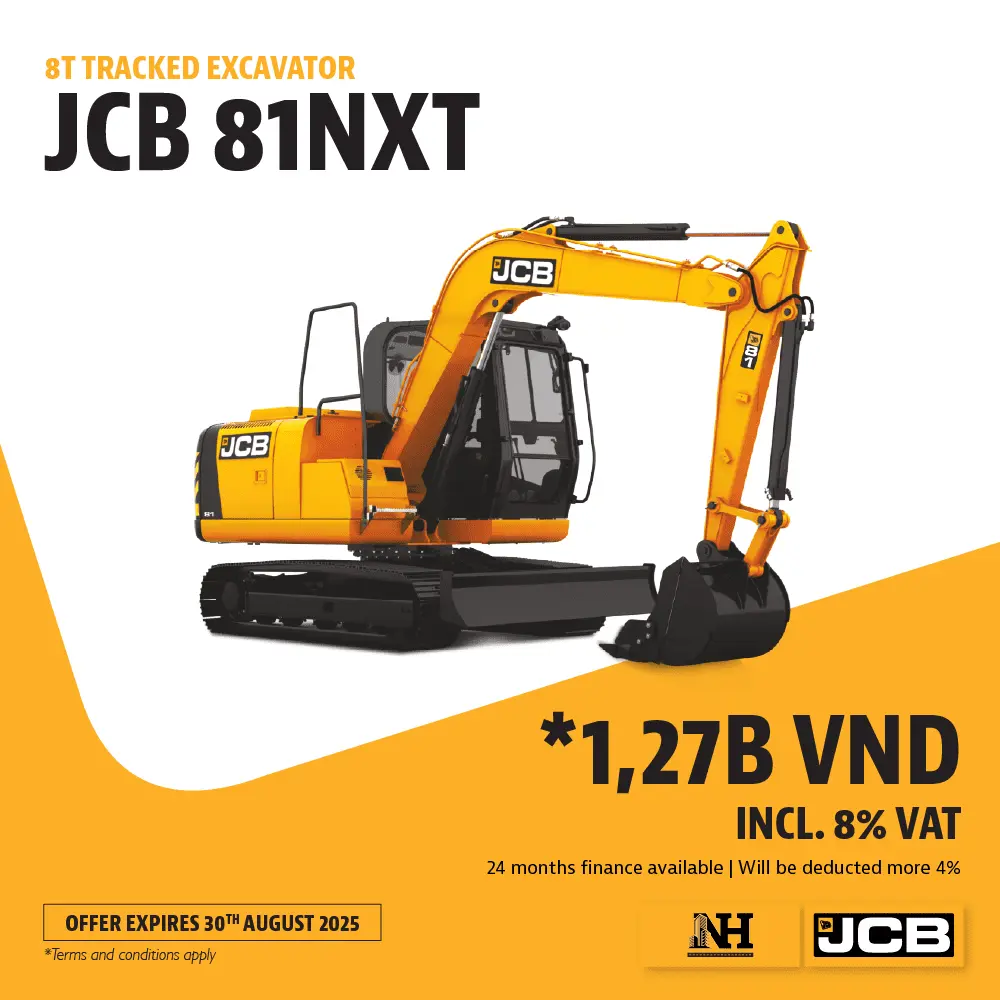 KHUYẾN MÃI 2025 – Máy xúc đào bánh xích JCB 81NXT