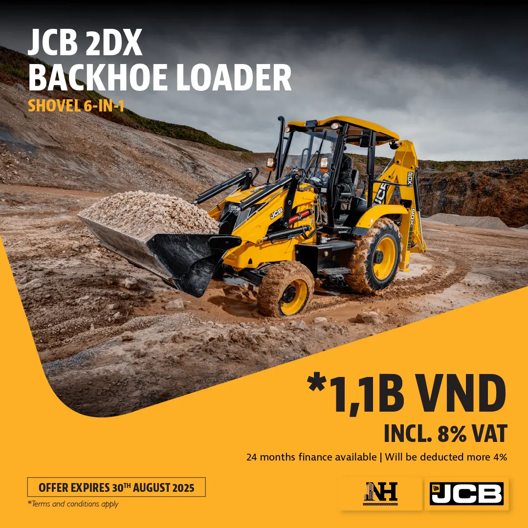 KHUYẾN MÃI 2025 – Máy xúc đào liên hợp JCB 2DX (Gầu 6 in 1)