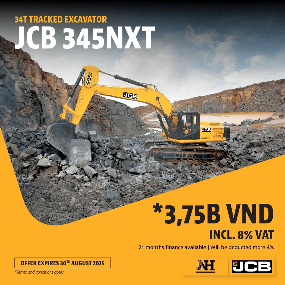 KHUYẾN MÃI 2025 – Máy xúc đào bánh xích JCB 345NXT