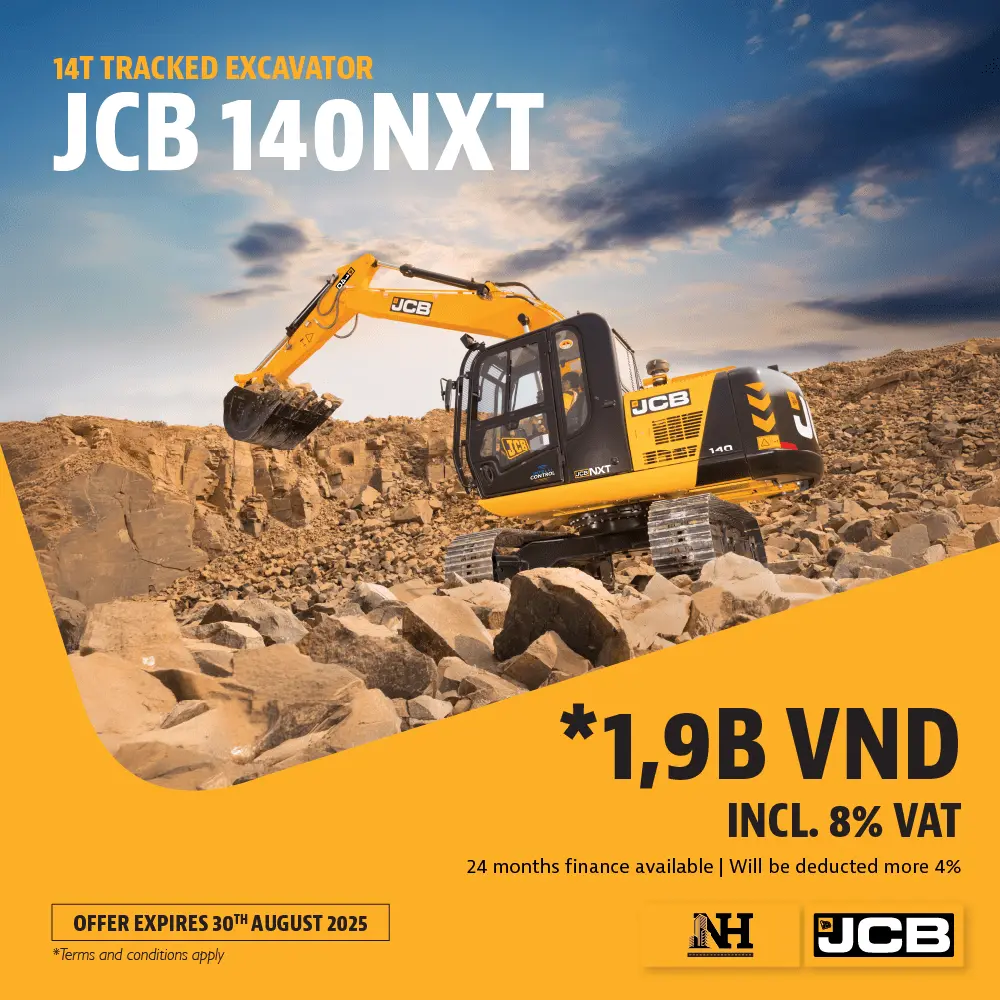 KHUYẾN MÃI 2025 – Máy xúc đào bánh xích JCB 140NXT
